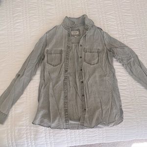 Express Green Button Down